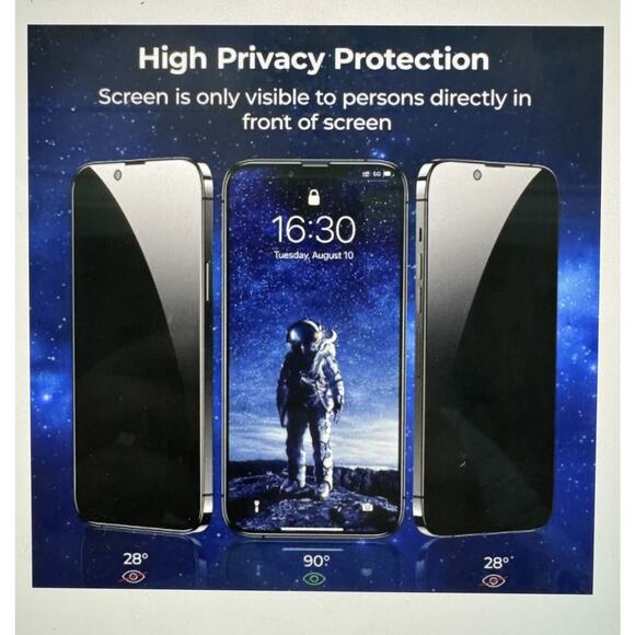 For iPhone 16 Pro Max 9h Tempered Glass Privacy Screen Protector - Picture 7 of 7